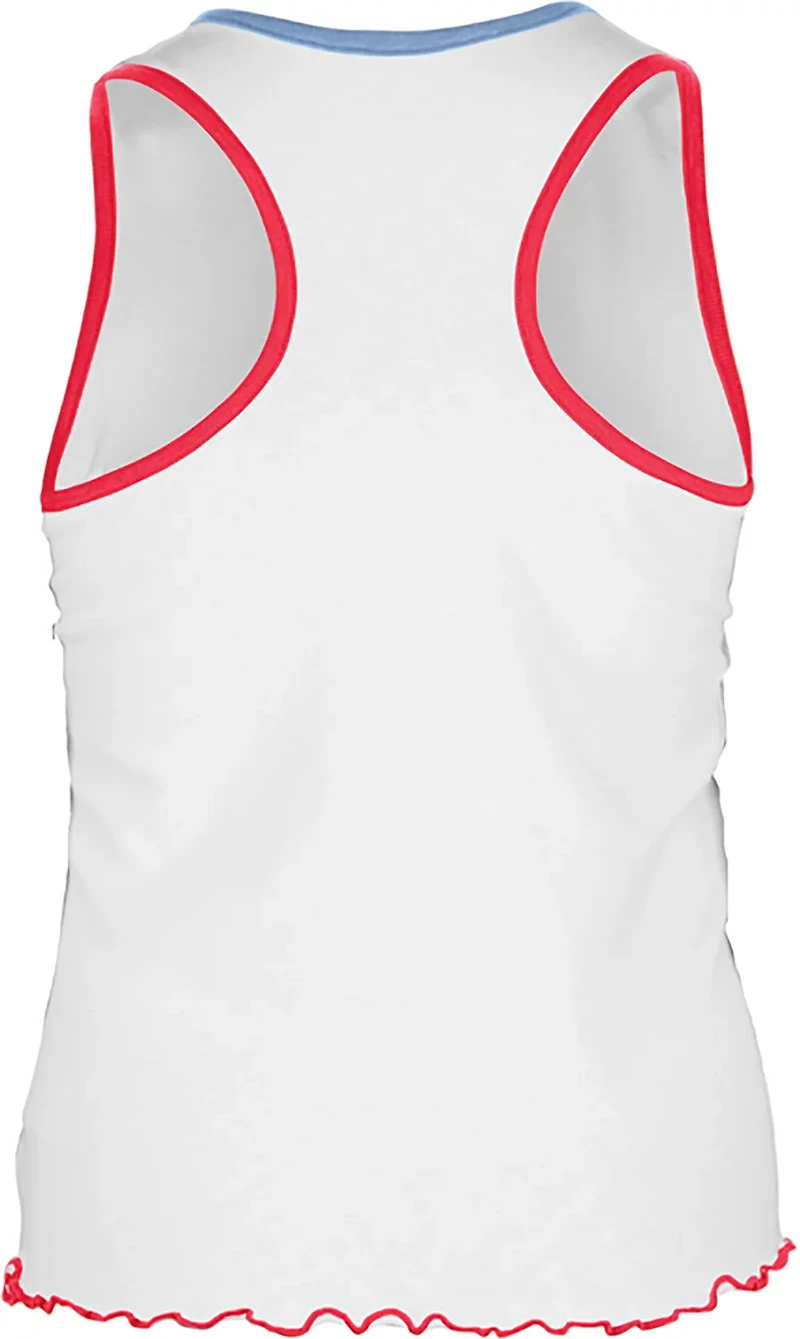 New Era Women's Texas Rangers V-notch Lettuce Hem Tank Top