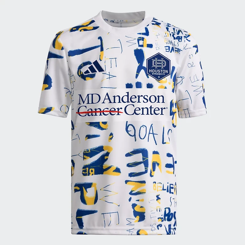 adidas Youth Houston Dynamo Kick Childhood Cancer Pre-Match Shirt
