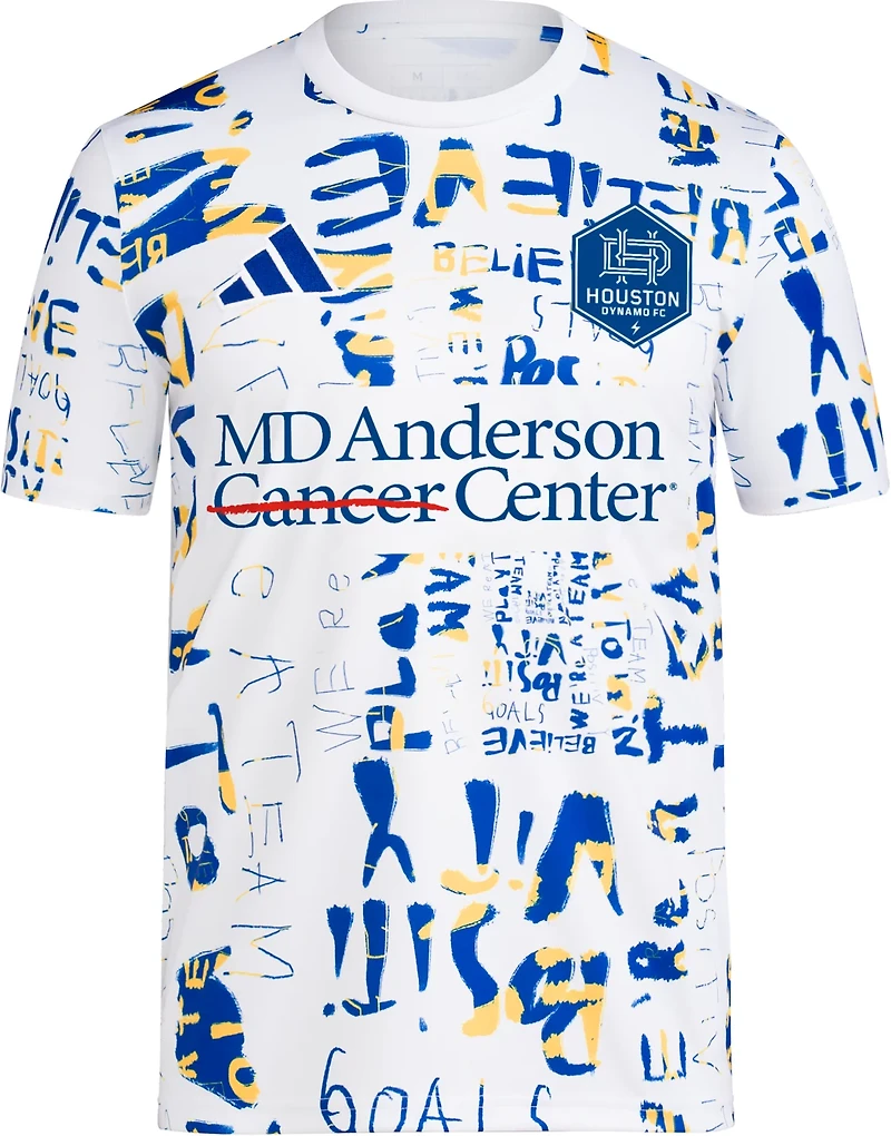 adidas Men's Houston Dynamo Kick Childhood Cancer Pre-Match Shirt