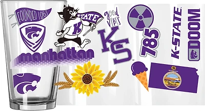 Logo Brands Kansas State 16 oz Native Pint Glass