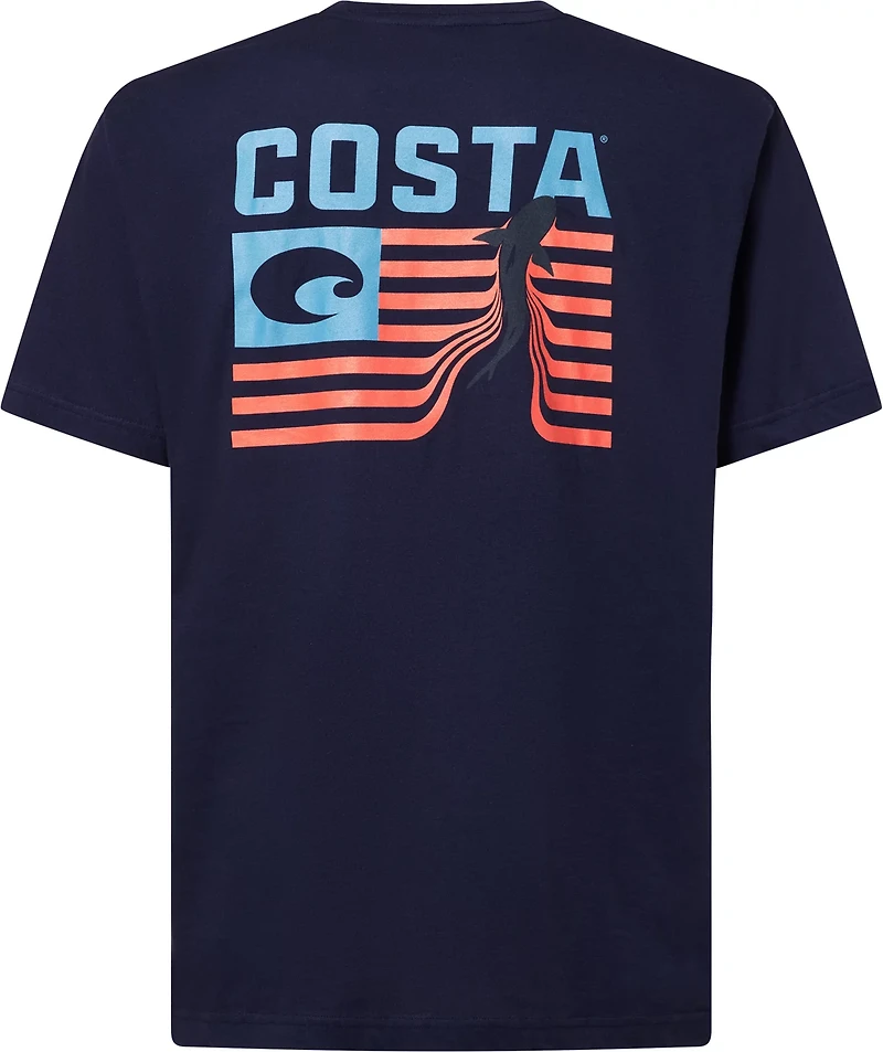 Costa Del Mar Men's Americana Shark Flag Short Sleeve T-shirt