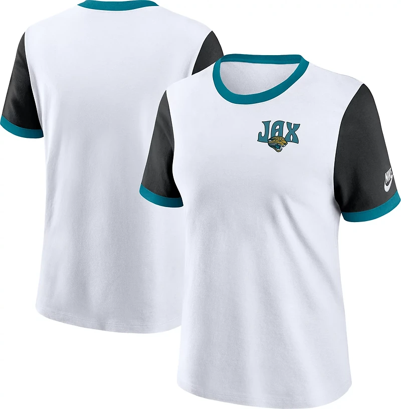 Nike Women's Jacksonville Jaguars Rewind Ringer Graphic T-shirt