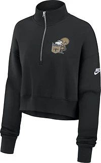 Nike Women's New Orleans Saints Rewind Phoenix Long Sleeve 1/4-Zip Sweatshirt