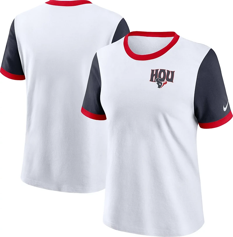 Nike Women's Texans Rewind Ringer Top