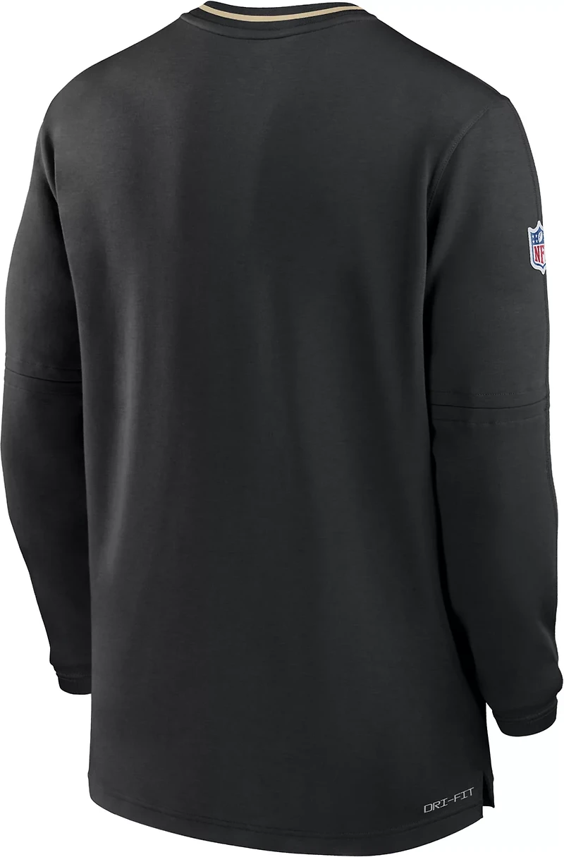 Nike Men's New Orleans Saints Sideline Coach 1/4-Zip Long Sleeve Pullover