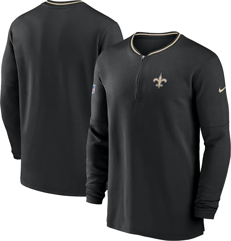 Nike Men's New Orleans Saints Sideline Coach 1/4-Zip Long Sleeve Pullover