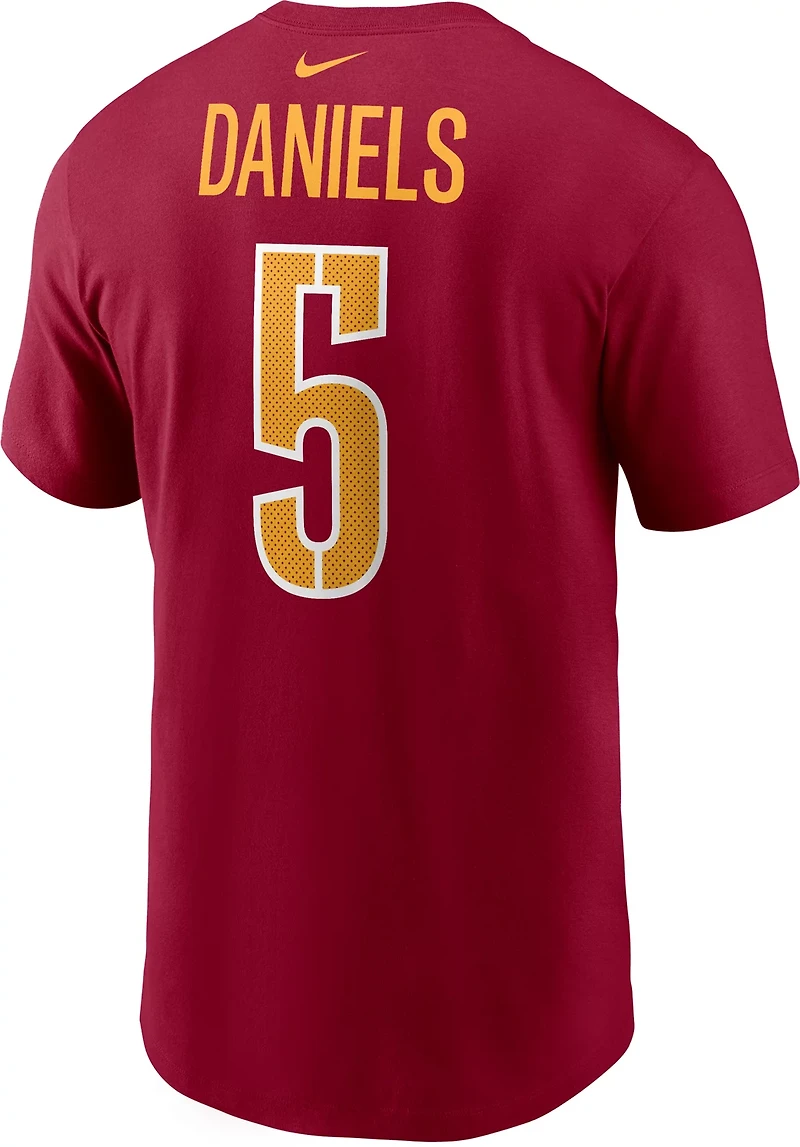 Nike Men's Commanders Jayden Daniels #5 Name and Number Short Sleeve Tee