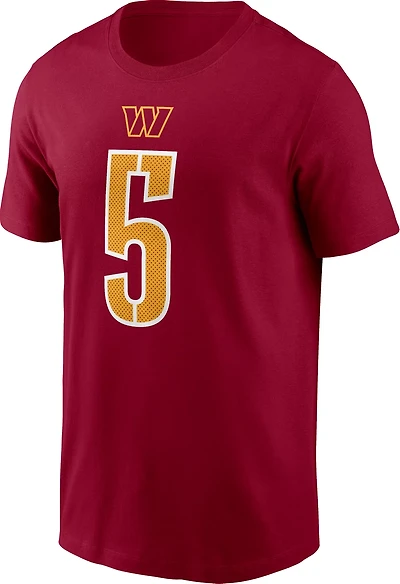 Nike Men's Commanders Jayden Daniels #5 Name and Number Short Sleeve Tee