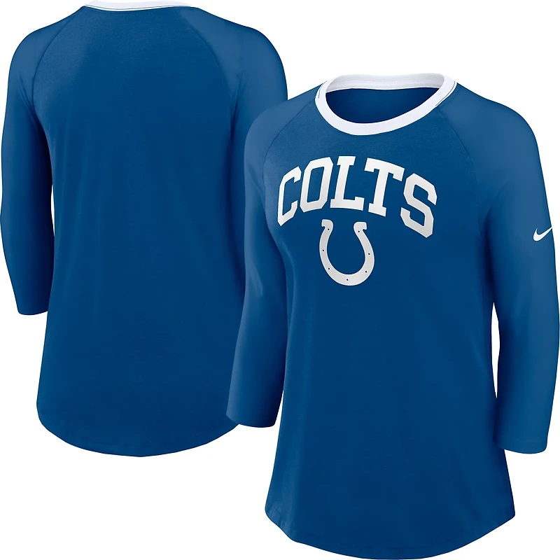Nike Women's Indianapolis Colts Arched 3/4 Sleeve Top