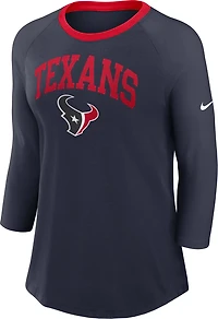 Nike Women's Houston Texans Arched 3/4 Sleeve Top