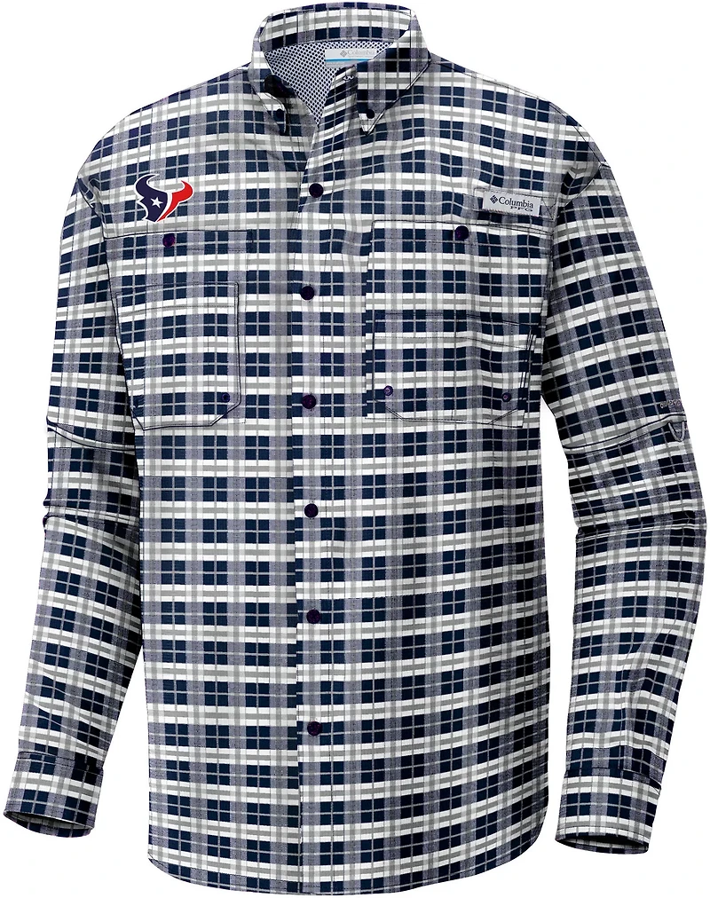 Columbia Sportswear Men's Houston Texans Long Sleeve Super Tamiami Shirt
