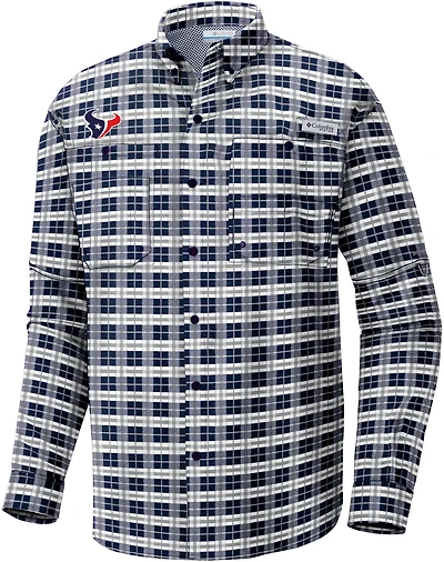 Columbia Sportswear Men's Houston Texans Long Sleeve Super Tamiami Shirt