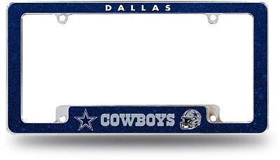 Tag Express Cowboys Bling Team All Over Glitter License Plate Frame