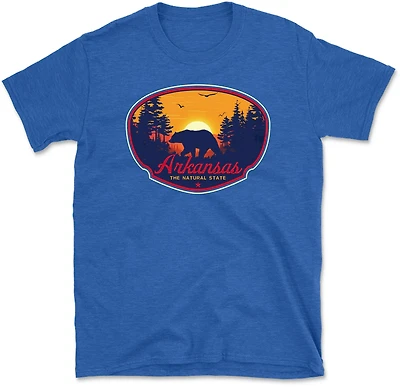 State Life Men's Arkansas Sunset Bear Short Sleeve T-shirt