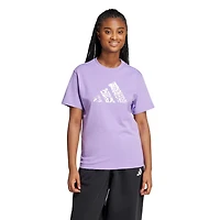 adidas Women's Tech Metallic Graphic Loose Fit Crop T-shirt