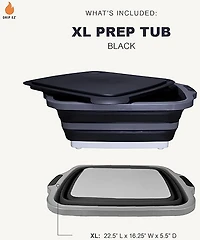 Drip EZ XL Collapsible BBQ Prep Tub with Locking Lid