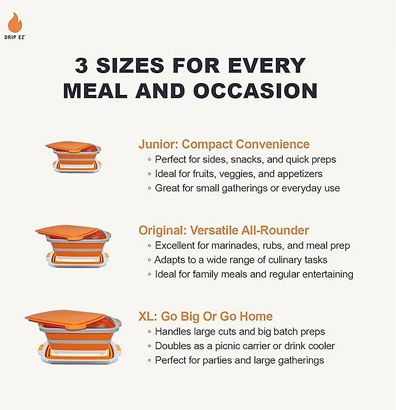 Drip EZ XL Collapsible BBQ Prep Tub with Locking Lid