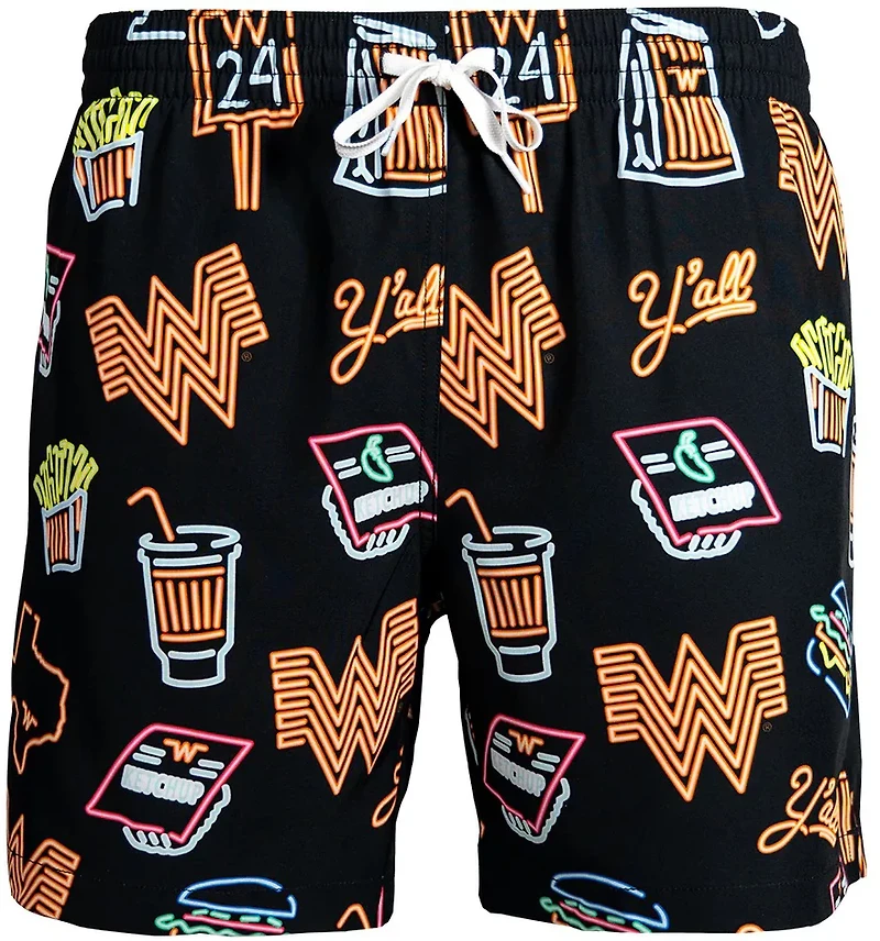 Chubbies Men's Neon Whataburger Classic Lined Swim Trunks 5.5