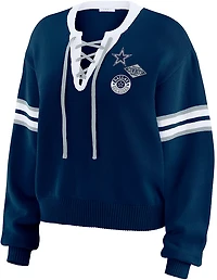 WEAR Women's Dallas Cowboys Lace Up Sweater