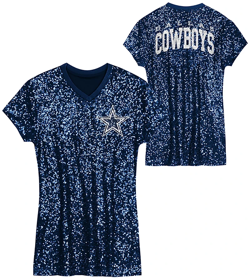 Outerstuff Women's Dallas Cowboys Wordmark Sequin Dress