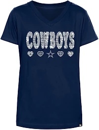 New Era Girls' Dallas Cowboys Flip Sequin T-shirt