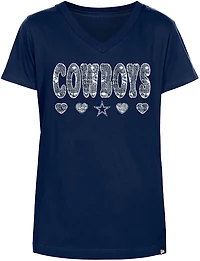 New Era Girls' Dallas Cowboys Flip Sequin T-shirt
