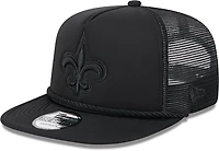 New Era Golfer Trucker Black on Black Saints Cap