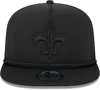 New Era Golfer Trucker Black on Black Saints Cap