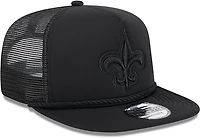 New Era Golfer Trucker Black on Black Saints Cap