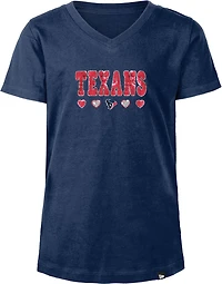New Era Girls' Texans Flip Sequins V-Neck T-shirt