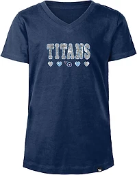 New Era Girls' Titans Flip Sequins V-Neck T-shirt