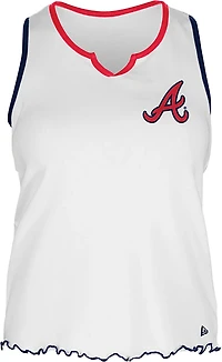 New Era Women's Atlanta Braves V-notch Lettuce Hem Tank Top