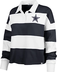 '47 Women's Dallas Cowboys Hall Raven Rugby Current Long Sleeve Polo Shirt