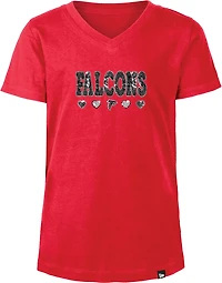 New Era Girls' Falcons Flip Sequins V-Neck T-shirt
