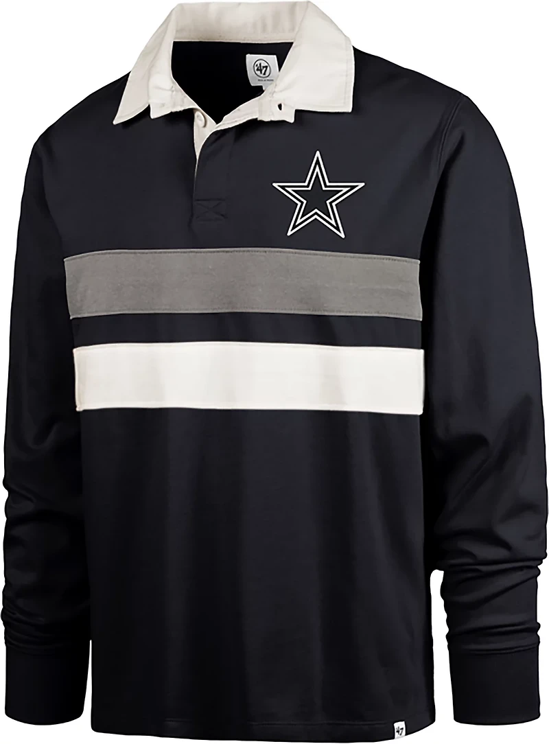 '47 Men's Dallas Cowboys Knox Thames Rugby Long Sleeve Polo Shirt