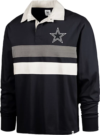 '47 Men's Dallas Cowboys Knox Thames Rugby Long Sleeve Polo Shirt