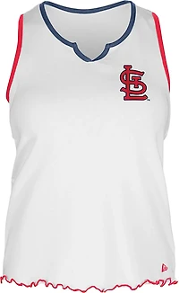 New Era Women's St. Louis Cardinals V-Notch Lettuce Hem Tank Top
