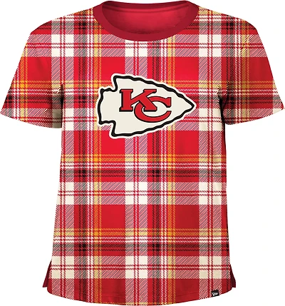New Era Women's Chiefs Plaid Boxy Crop T-shirt