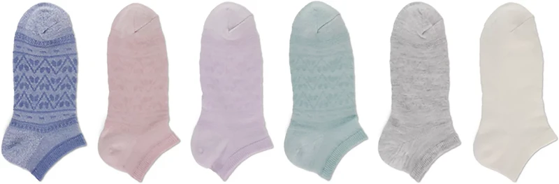 BCG A Lot On My Plait No Show Socks 6-Pack