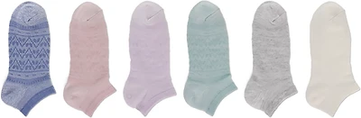 BCG A Lot On My Plait No Show Socks 6-Pack