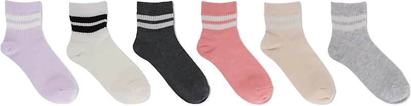 BCG Hot Tip Quarter Socks 6-Pack