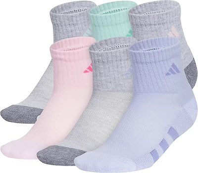 adidas Kids' Superlite 3.0 Athletic Cushioned Quarter Socks 6 Pack