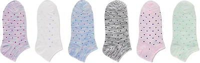 BCG Youth Dottie Spottie No Show Socks 6-Pack
