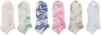 BCG Muted Tie-Dye No Show Socks 6-Pack
