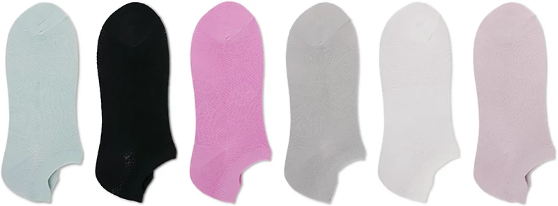 BCG Floral Mesh No Show Socks 6-Pack