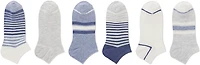 BCG Life of Stripes No Show Socks 6-Pack