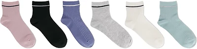 BCG Rib Stripe Quarter Socks 6-Pack