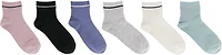 BCG Rib Stripe Quarter Socks 6-Pack
