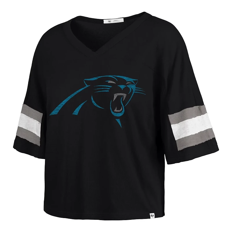 47 Women's Panthers Double Header Premium Scout Crop T-shirt