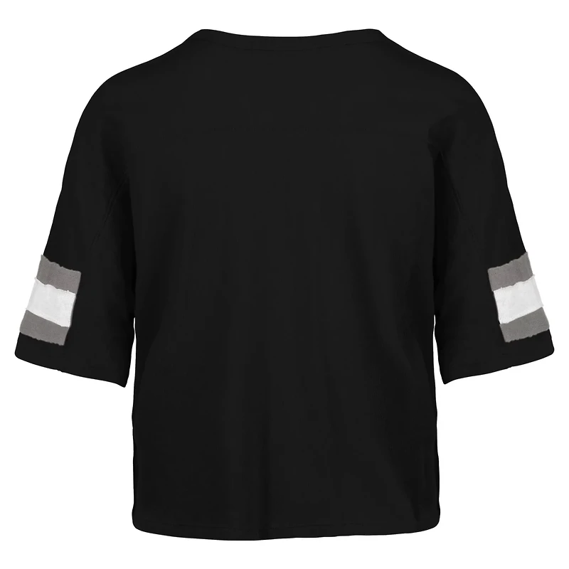 47 Women's Panthers Double Header Premium Scout Crop T-shirt